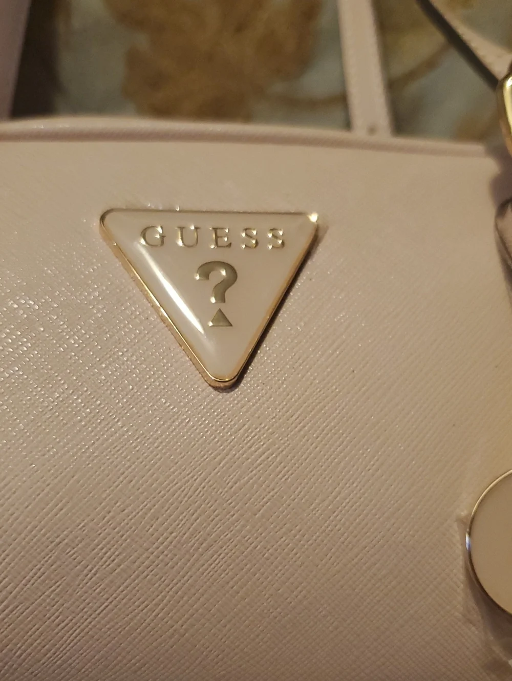 GUESS Pale Pink Tote with Gold Logo Accent